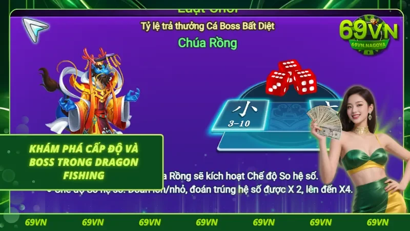 Các cấp độ và boss trong Dragon Fishing