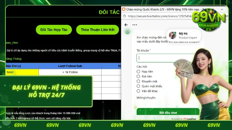 Đội ngũ hỗ trợ và công cụ quản lý chuyên biệt 69VN