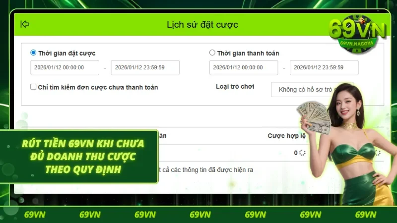 Lỗi hội viên thường gặp khi rút tiền tại 69VN